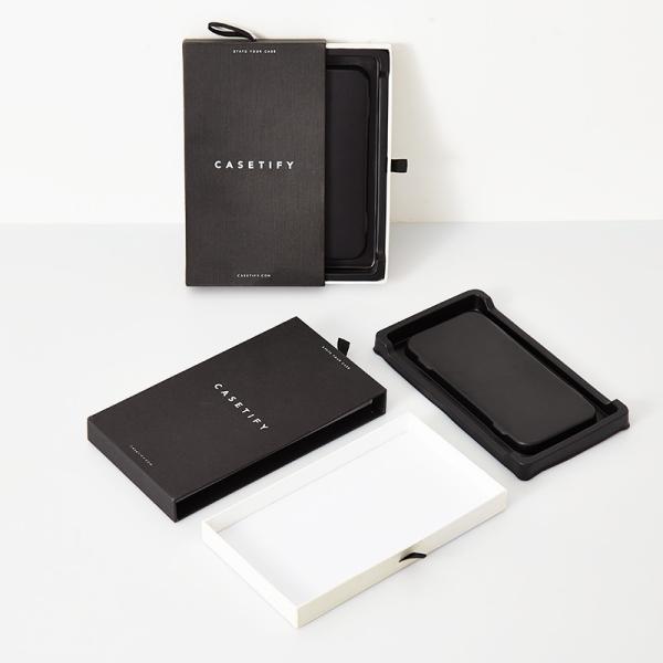 Luxury Drawer Box With Ribbon Handle Custom Logo Rigid Mobile Phone Case Packaging Box