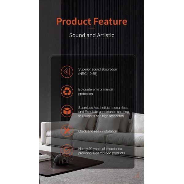 Специализированные звукоизоляционные плоские деревянные сланцевые акустические панели толщиной 21 мм 0,85 NRC