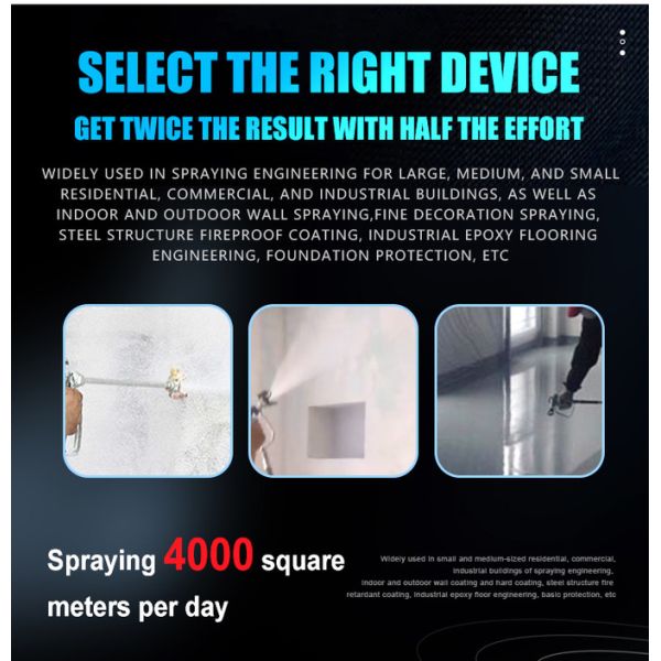 Industrial High Pressure Stucco Airless Paint Spray Machine With Rotary Spray Nozzle