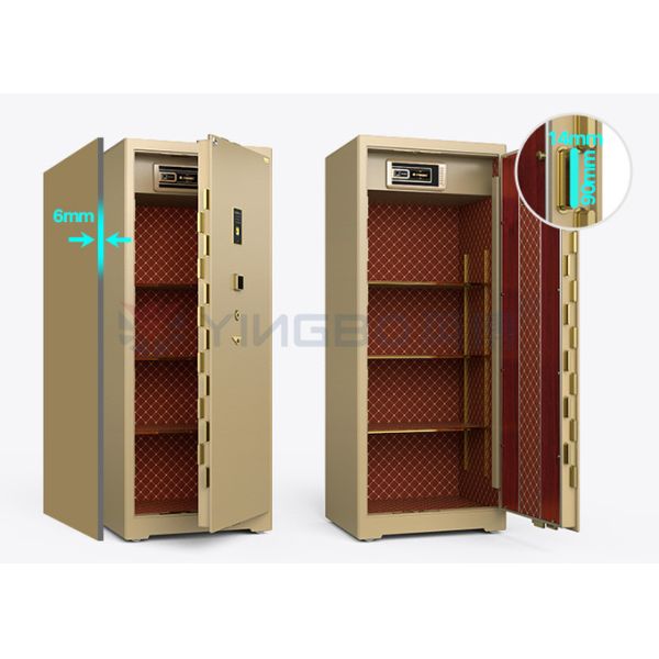 H1280mm huella digital biométrica caja de seguridad comercial 10mm espesor de la puerta y cerraduras sólidas de patente