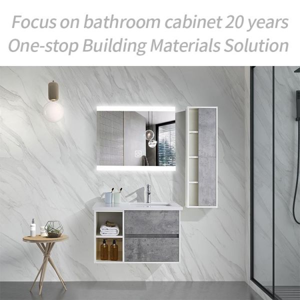 Wall Mount Bathroom Cabinet With Mirror And Light 80*50*50cm