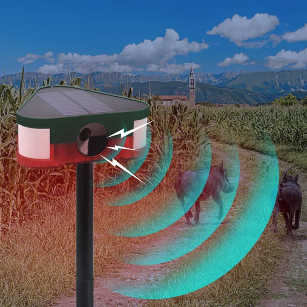 Power Supply Solar Ultrasonic Animal Repellent System with 360 Degree Induction Alarm