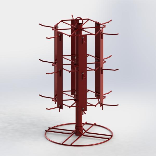 Custom Made Countertop Pegboard Spinner Rack Display With Hooks Round Wire Base