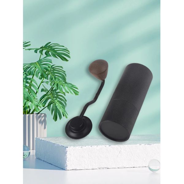 Stainless Steel Handle Aluminum Black Coffee Grinder With Burr