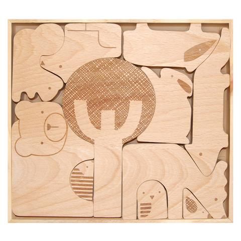 DIY Educativo Puzzle Educativo de madera 2- 4 años Puzzle de animales de madera