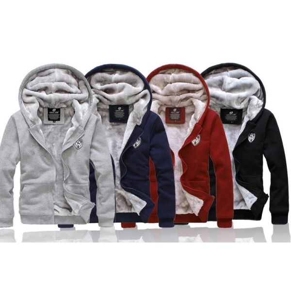 Thick Fur Oversized Gym Hoodie Fleece Sportswear Winter Outwear Warm Casual