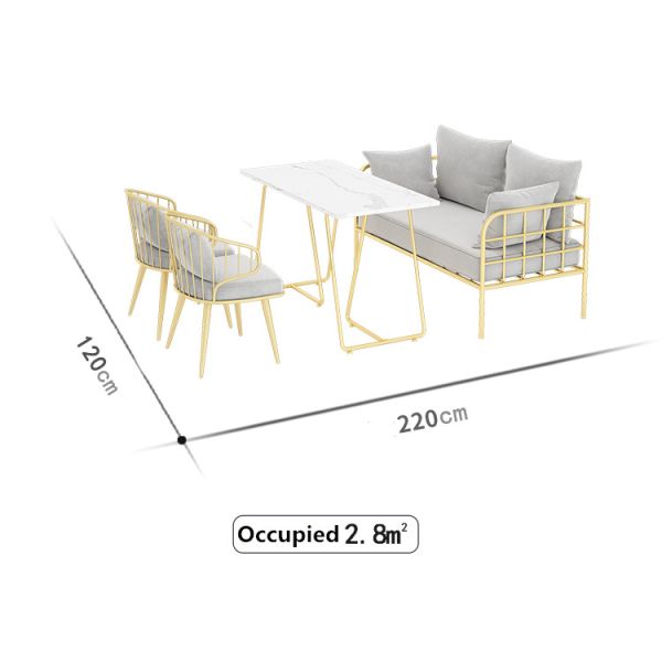 Нержавеющая сталь золота кафа мебели коммерчески будочки комнаты перерыва завтрака усаживая