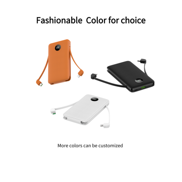 Besiter Portable 10000mAh Fast Charging Power Bank with LED Display and Cables