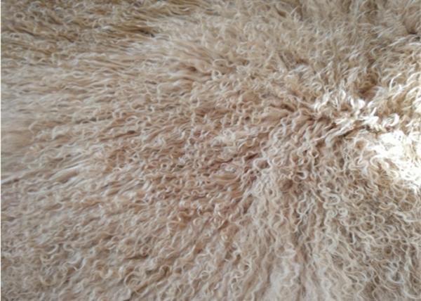 Red / Blue 18 Inch Long Sheep Fur Pillow , Mongolian Fur Outdoor Throw Pillows 