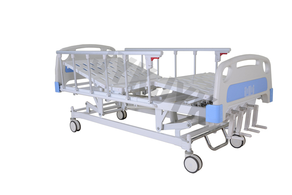 Lit d'hôpital réglable à basse altitude et amovible avec rails latéraux en aluminium