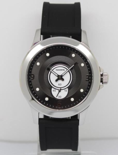 41.0mm men's round  rubber band quartz  wrist watch with  stainless steel case ,special movement