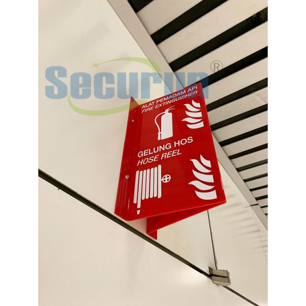 Red Acrylic Photoluminescent Signage Safety Fire Extinguisher oem
