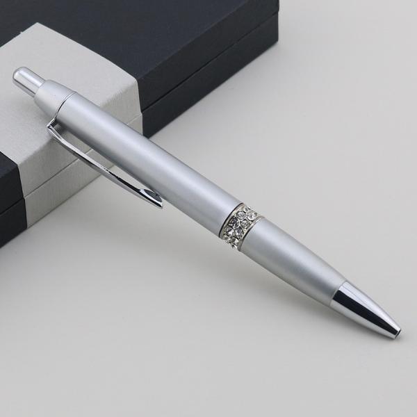 Elegant Business Ballpoint Pen Diamond-Inlayed Ring Design 1.0mm Gift Ball Pen