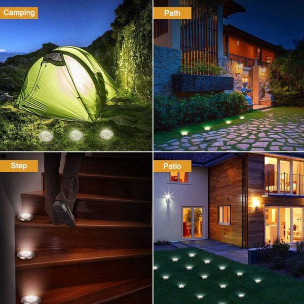8 LED Solar Garden Light Outdoor Solar Powered Buried Lamp with Long Lifespan 20000h