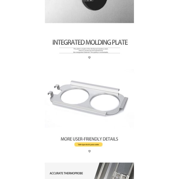 Пищевое оборудование 2 кВт Электрический рабочий стол 2 головы Макаронная печь для ресторанов Нудель Кипячение