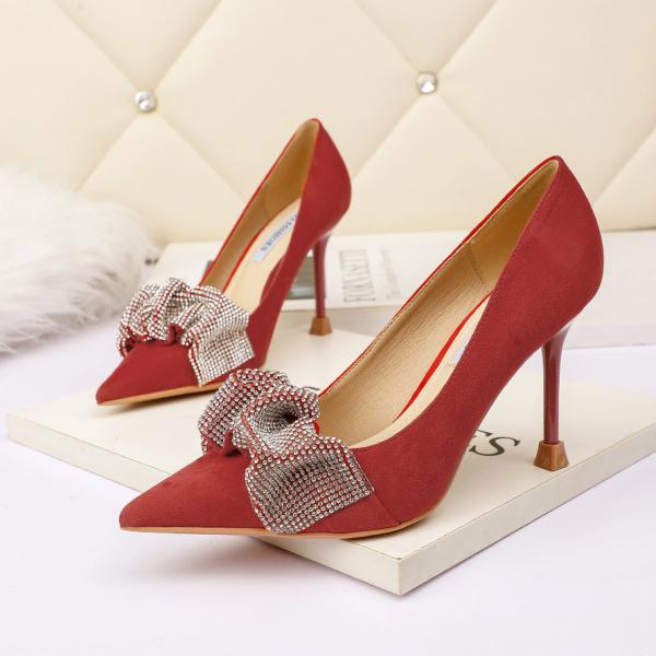 9811-5 European and American sexy pointed toe rhinestone high heels stiletto heels were thin nightclub women's singles n