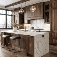 Armoires en bois Ensemble de cuisine Meubles de cuisine moderne Armoire de cuisine Ensemble d'armoires Fabrication d'armoires sur mesure