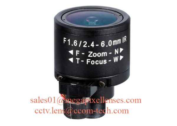 1/3 2.4-6.0mm F1.6 Megapixel Manual/DC Auto IRIS CS Mount IR Vari-focal Lens, 150D wide angle varifocal lens