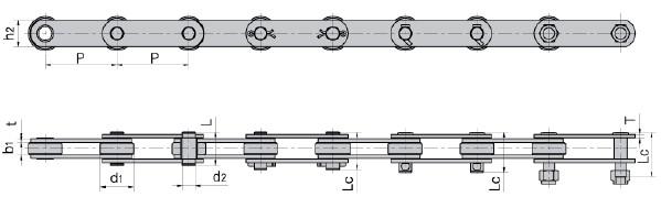 Abrasion Resistance Industrial Roller Chain High Tensile Strength Palm Oil Chain