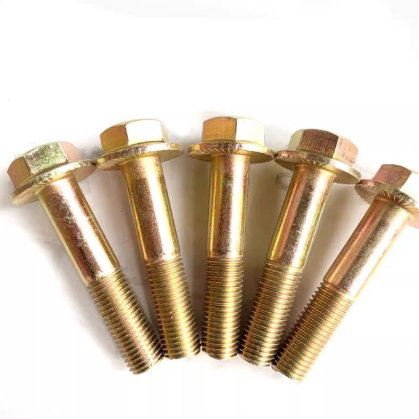 Full Thread Metric DIN6921 Hex Flange Bolt Grade 10.9 Color Galvanized Steel with Zinc and Plain Finish