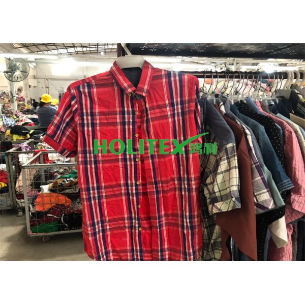 Adults 2nd Hand Mens Clothing , Second Hand Used Clothes Mens Shirts Short Sleeves
