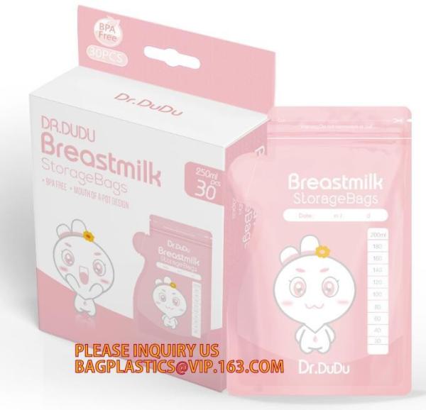 top quality micron nylon filter mesh nut milk Double zipper bpa free food grade liquid plastic breast milk storage bags,