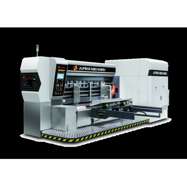 380V/50HZ/3PH Pressure Free Corrugated Cardboard G6-0920 Feed Structure Lead Edge Vacuum Transfer 4 Color Printer + Slotter + Die Cutter + Vibrator + Stacker