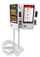 Terminal sans argent de position de machine d'ordre de service d'individu dégrossi par double d'aliments de préparation rapide 24 pouces