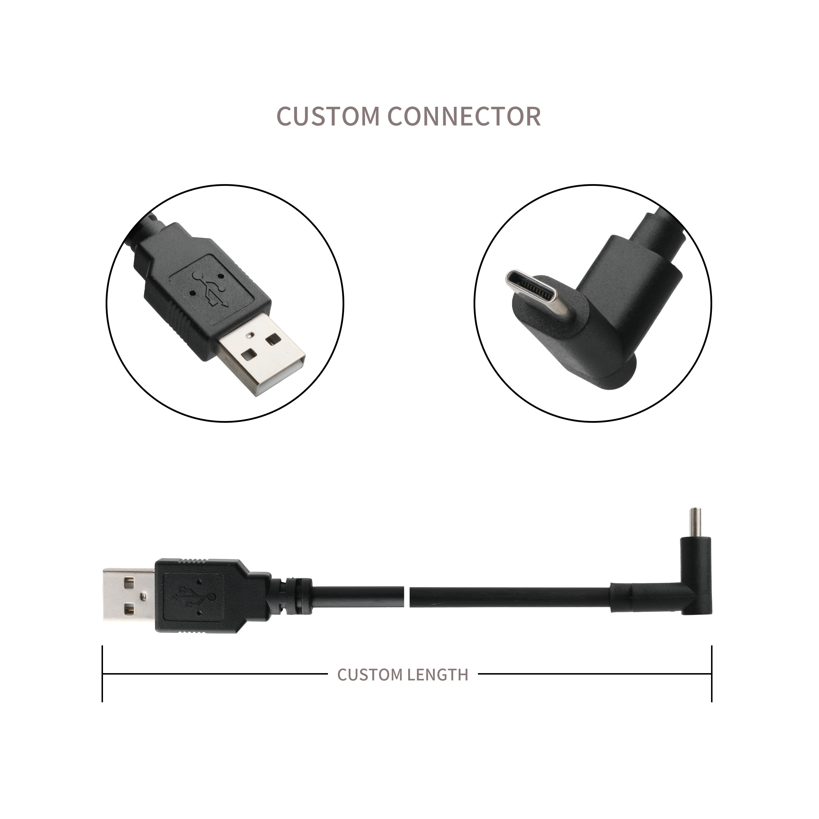 Rohs USB зарядный кабель для зарядки устройств типа C и передачи данных OEM / ODM