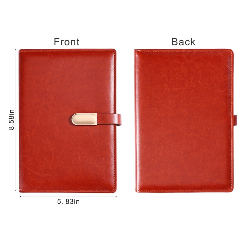 Custom Logo A5 Executive Leather Notebook, Premium PU Leather Hardcover Business Journal