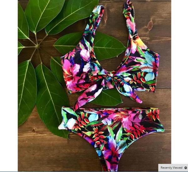 2019 Ruffle Women Swimsuit Cross Bandage Swimwear Push Up Bikini Set Beach