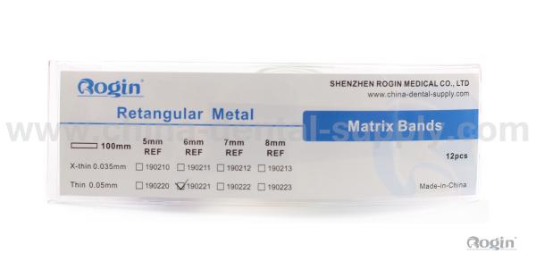 Faixa dental da matriz do miliampère 19021 Retangular, faixas de aço inoxidável feito-à-medida
