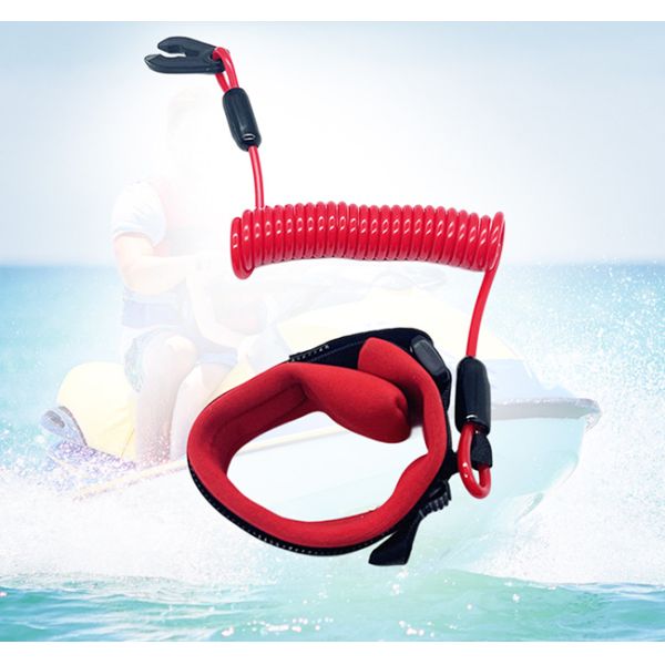 Quality Safety Coil Tether Colored Kill Switch With Wrist Strap For Outboard Motor