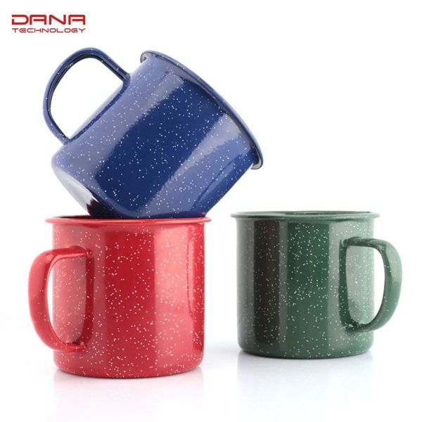 12 Oz Sublimation Blank White Enamel Cup Classical Style High Temperature Logo Printing