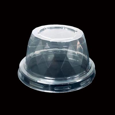Custom Diamond-Shaped Transparent PET Plastic Lids for Yogurt Cups Food Safe Packaging
