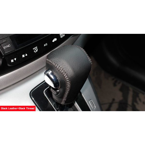 Black Leather Gear Shift Knob Cover for Honda CRV CR-V 2012 2013 2014 Automatic