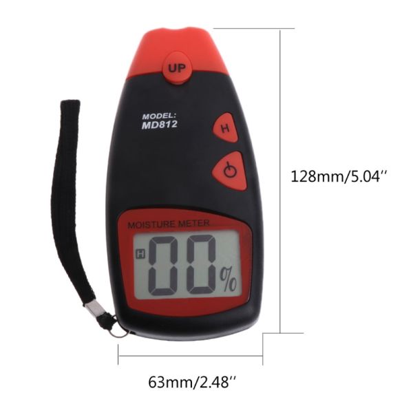 MD814 Four Needle Type Wood Hygrometer LCD Display Digital Wood Log Moisture Detector