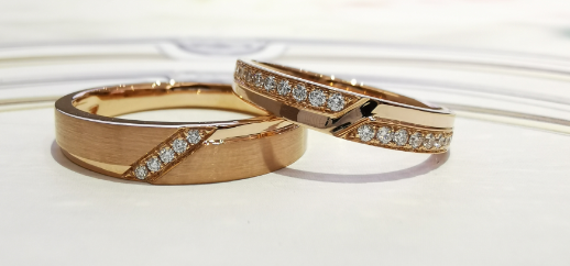 Soft Blush Classic Elegant 8g Customised Couple Rings