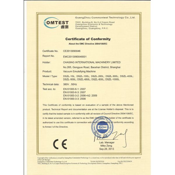 Sus316L Homogenizer Liquid Mixing Stirrer Mixer 50L For Mixing Paste