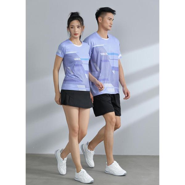 Traje desportivo Traje de treino de badminton para homens e mulheres T-shirts com impressões completas