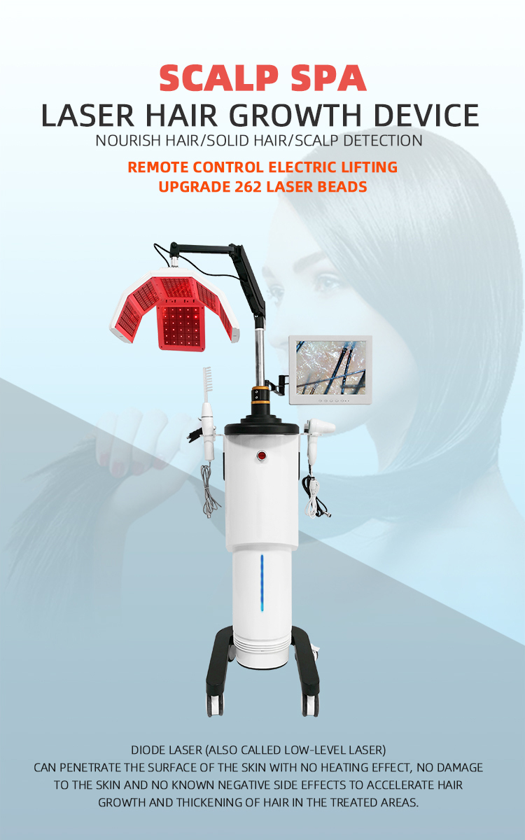 Professional Diode LED Hair Growth Laser Machine Scalp Detection Anti Hair Loss Scalp Therapy Equipment For Hair Salon