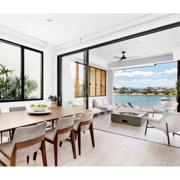 Porte en aluminium enduite en poudre à la demande Porte de patio Porte coulissante en aluminium double verre