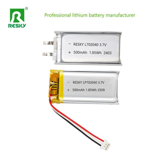 3.7V 500mAh 702040 Lithium Polymer Battery for Portable Mini Fans and Solar Devices
