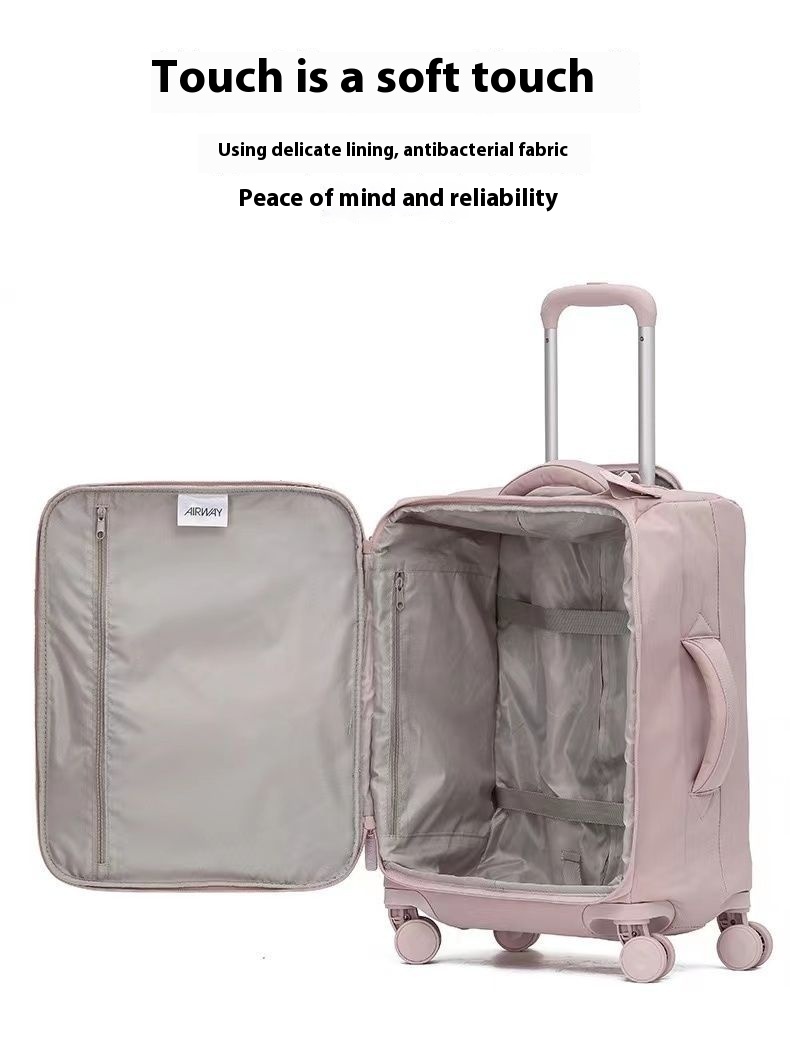 Ultra Lightweight Nylon Carry-On Luggage Waterproof Non-Woven Suitcase with Universal Spinner Wheels Unisex Portable Design