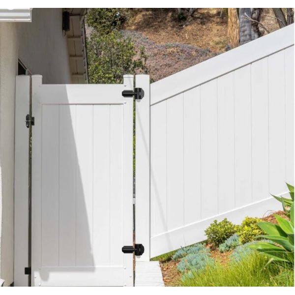 Clôture de jardin en PVC / vinyle décoratif avec porte pour l' intimité extérieure