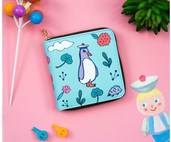 New square wallet lovely female multi-functional hand-painted animals