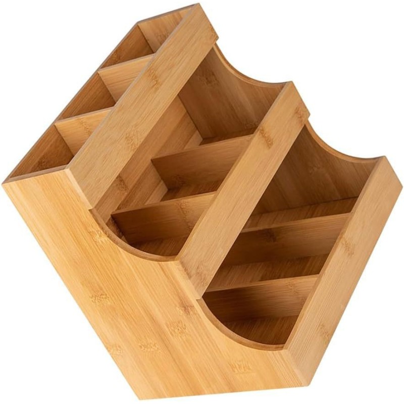 Hot Sale High Quality Bamboo Tea Bag Storage Box Wooden Office Organizer Shelf for Coffee Tea Pot