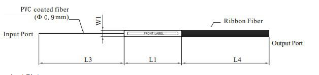 0.9mm Steel Tube Fiber Optic Cable Splitter 1x8 , Plc Optical Splitter GPON System