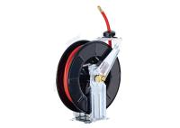 Carrete de acero de la manguera del aire y del agua del soporte del piso con el brazo ajustable del pedestal dual
