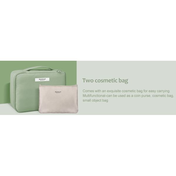 Travel Makeup Cosmetic Skincare Organizer, Toiletry Bag, Foldable Duffel Bag, Multiple Storage Compartments